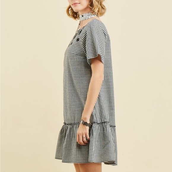 Entro drop waist gingham dress szS - Picture 3 of 12
